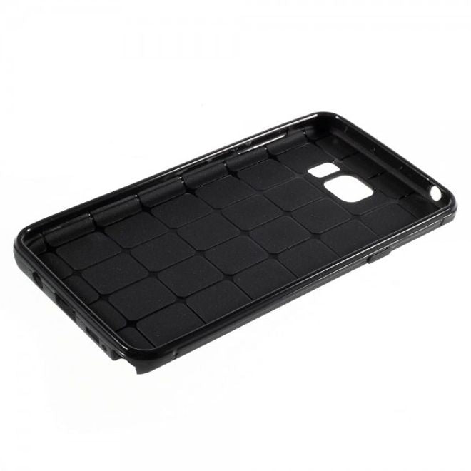 Samsung Galaxy Note 5 Elastisches Plastik Case mit Maschenmuster - schwarz