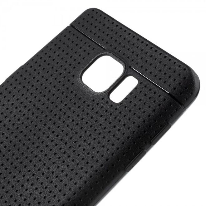 Samsung Galaxy Note 5 Elastisches Plastik Case mit Maschenmuster - schwarz