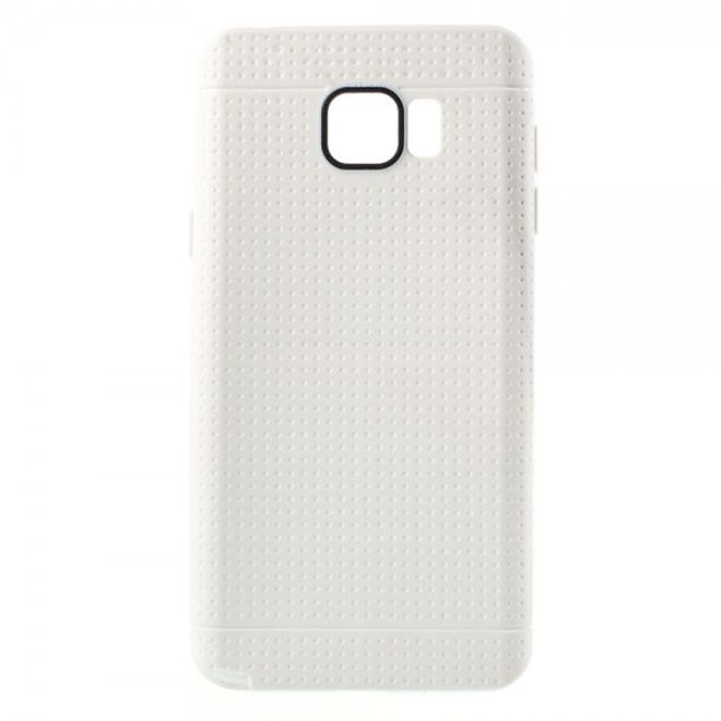 Samsung Galaxy Note 5 Elastisches Plastik Case mit Maschenmuster - weiss