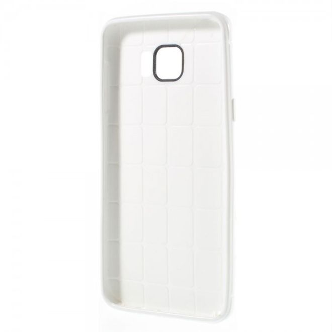 Samsung Galaxy Note 5 Elastisches Plastik Case mit Maschenmuster - weiss