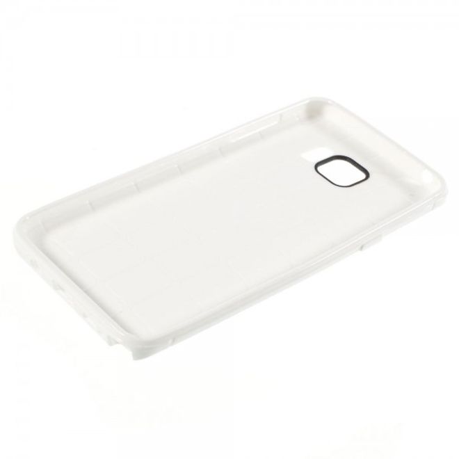 Samsung Galaxy Note 5 Elastisches Plastik Case mit Maschenmuster - weiss
