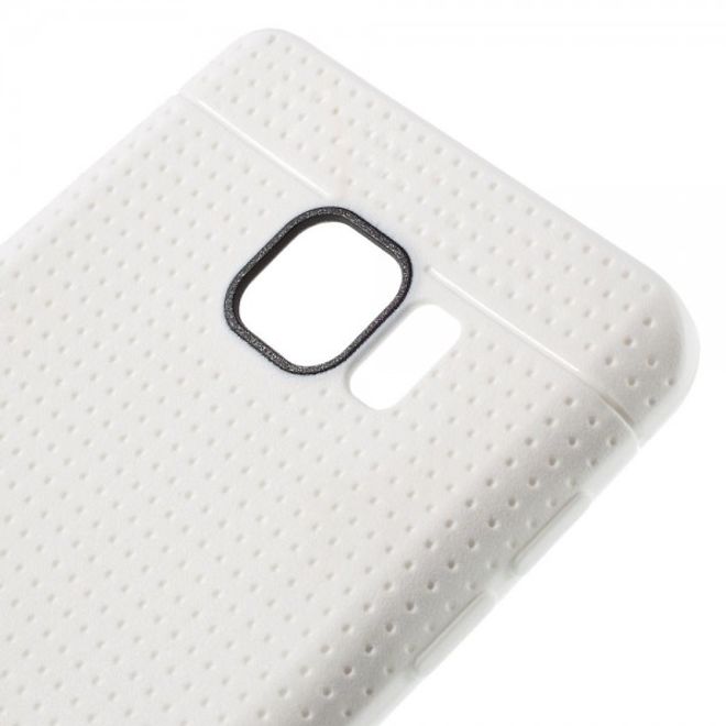 Samsung Galaxy Note 5 Elastisches Plastik Case mit Maschenmuster - weiss