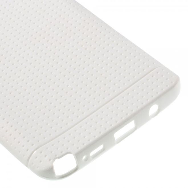 Samsung Galaxy Note 5 Elastisches Plastik Case mit Maschenmuster - weiss