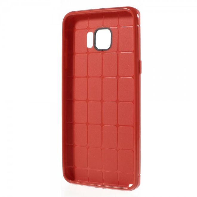 Samsung Galaxy Note 5 Elastisches Plastik Case mit Maschenmuster - rot