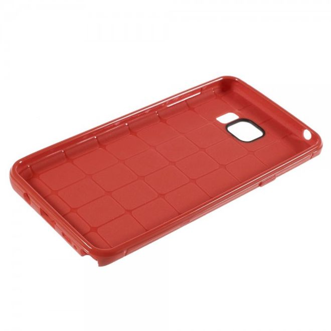 Samsung Galaxy Note 5 Elastisches Plastik Case mit Maschenmuster - rot