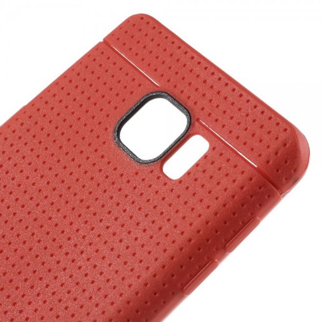 Samsung Galaxy Note 5 Elastisches Plastik Case mit Maschenmuster - rot