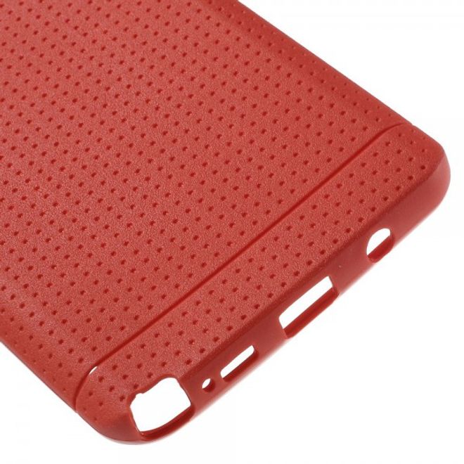 Samsung Galaxy Note 5 Elastisches Plastik Case mit Maschenmuster - rot