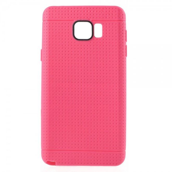 Samsung Galaxy Note 5 Elastisches Plastik Case mit Maschenmuster - rosa