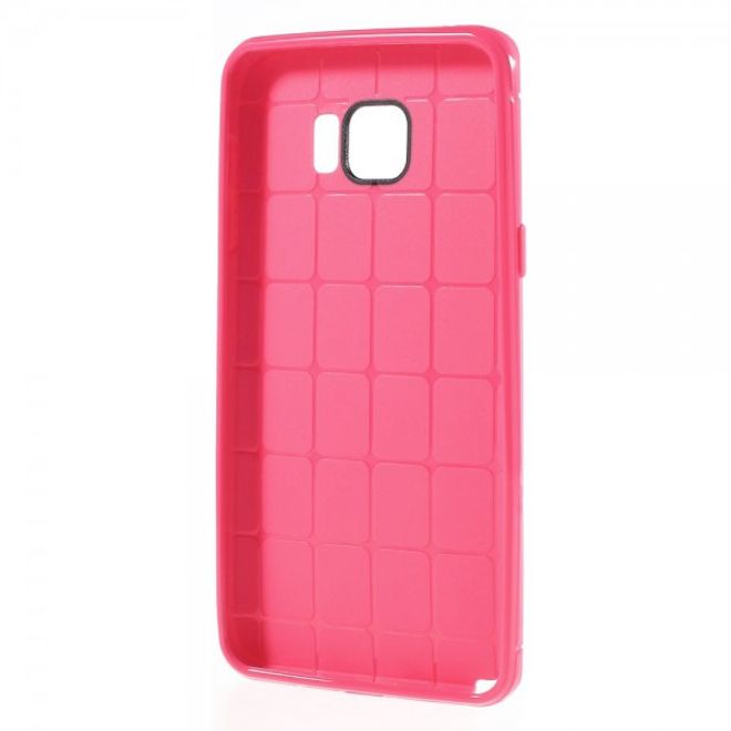 Samsung Galaxy Note 5 Elastisches Plastik Case mit Maschenmuster - rosa