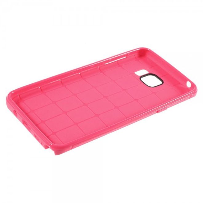 Samsung Galaxy Note 5 Elastisches Plastik Case mit Maschenmuster - rosa