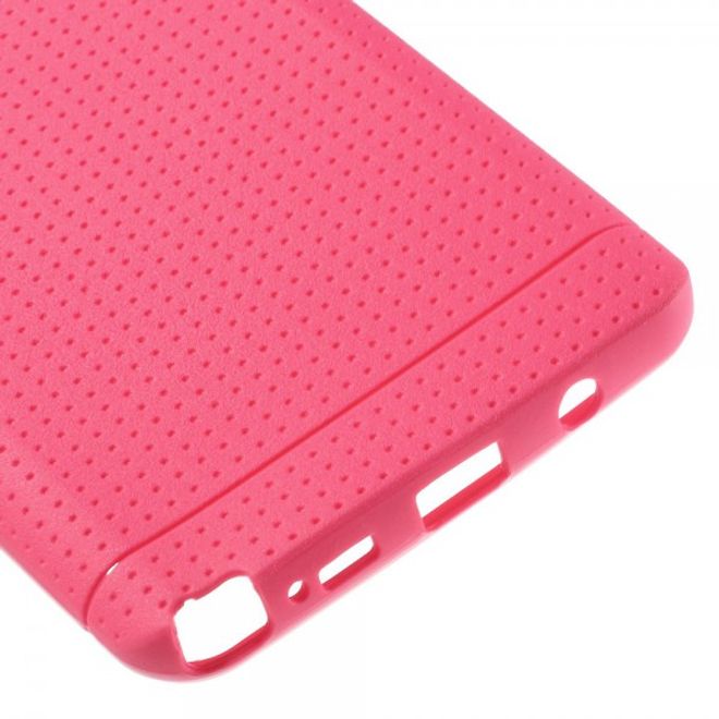 Samsung Galaxy Note 5 Elastisches Plastik Case mit Maschenmuster - rosa