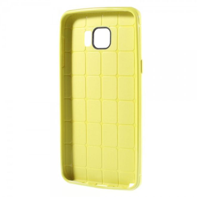 Samsung Galaxy Note 5 Elastisches Plastik Case mit Maschenmuster - gelb