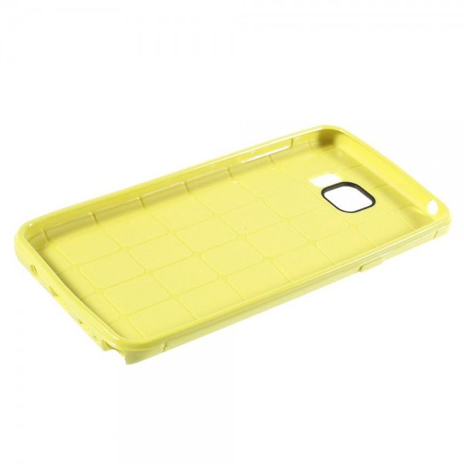 Samsung Galaxy Note 5 Elastisches Plastik Case mit Maschenmuster - gelb