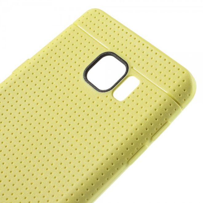 Samsung Galaxy Note 5 Elastisches Plastik Case mit Maschenmuster - gelb