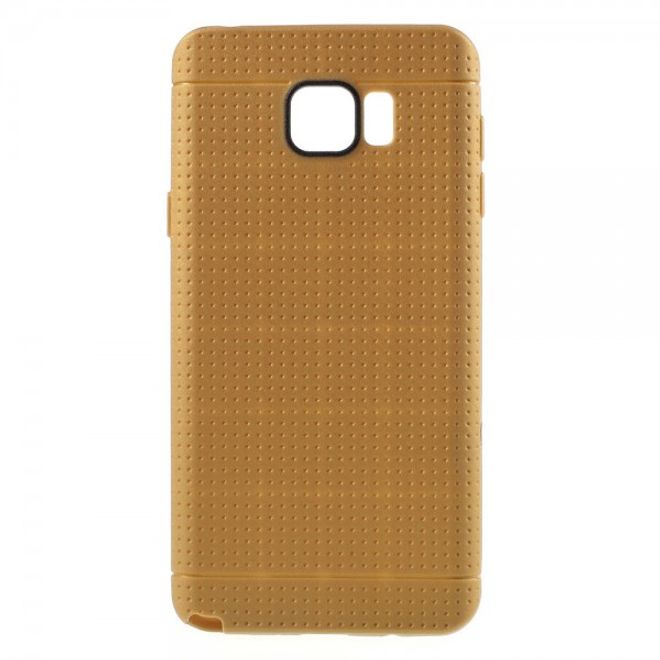 Samsung Galaxy Note 5 Elastisches Plastik Case mit Maschenmuster - gold