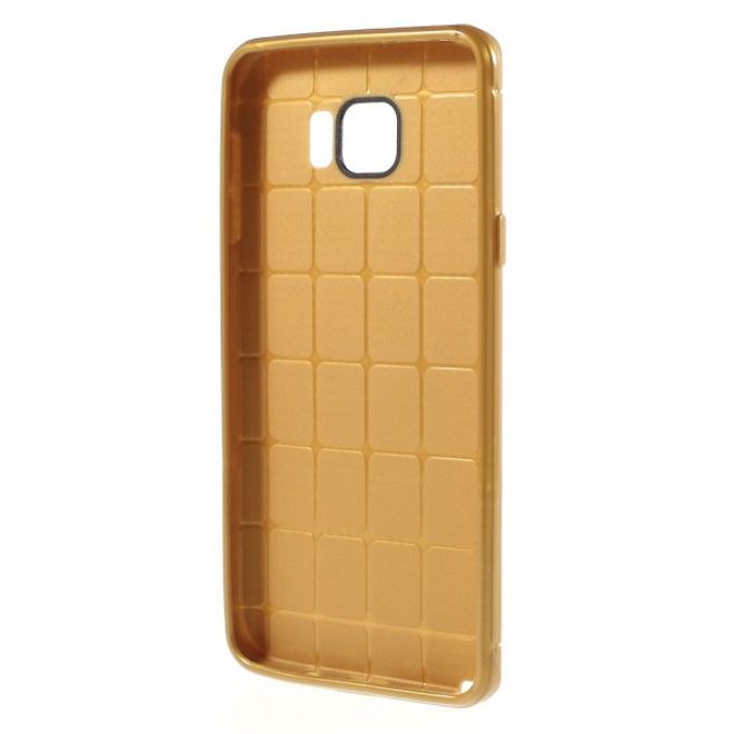 Samsung Galaxy Note 5 Elastisches Plastik Case mit Maschenmuster - gold