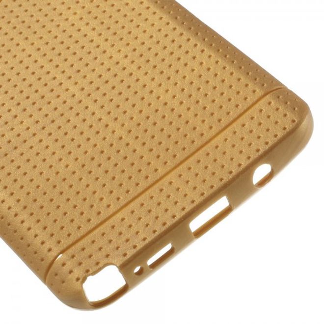 Samsung Galaxy Note 5 Elastisches Plastik Case mit Maschenmuster - gold