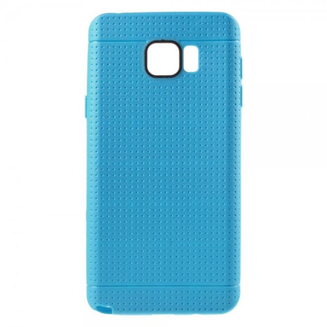 Samsung Galaxy Note 5 Elastisches Plastik Case mit Maschenmuster - blau