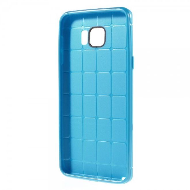 Samsung Galaxy Note 5 Elastisches Plastik Case mit Maschenmuster - blau