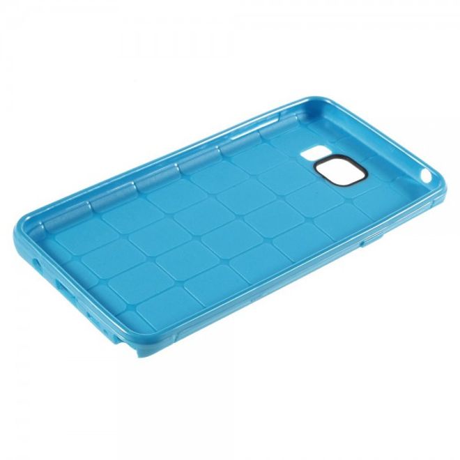 Samsung Galaxy Note 5 Elastisches Plastik Case mit Maschenmuster - blau
