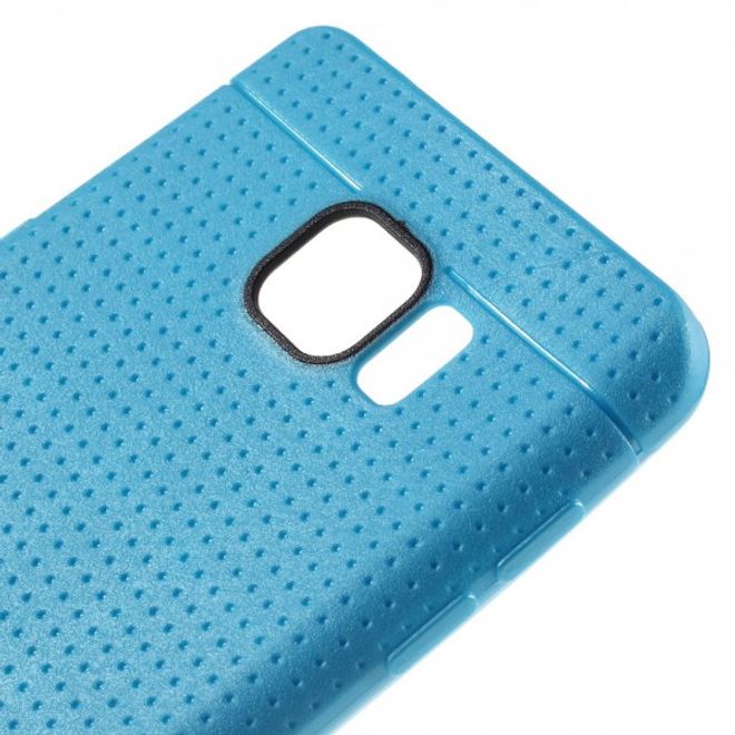 Samsung Galaxy Note 5 Elastisches Plastik Case mit Maschenmuster - blau
