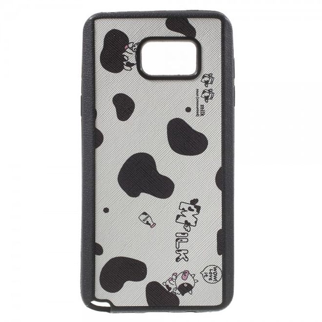 Samsung Galaxy Note 5 Elastisches Plastik Case mit Kuhfellmuster