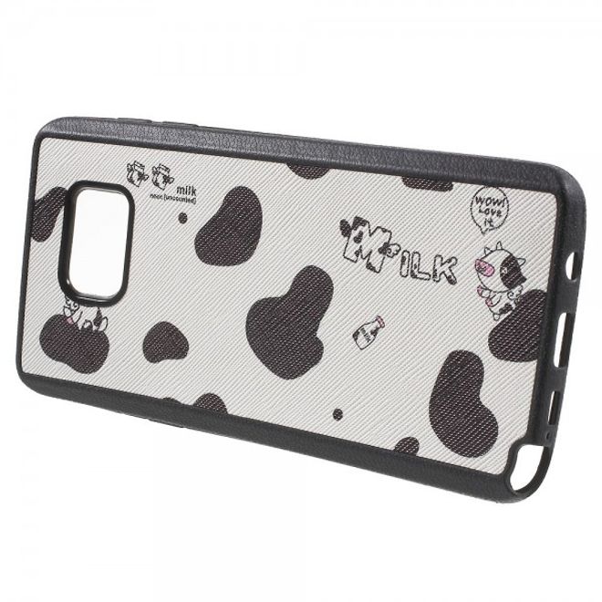 Samsung Galaxy Note 5 Elastisches Plastik Case mit Kuhfellmuster