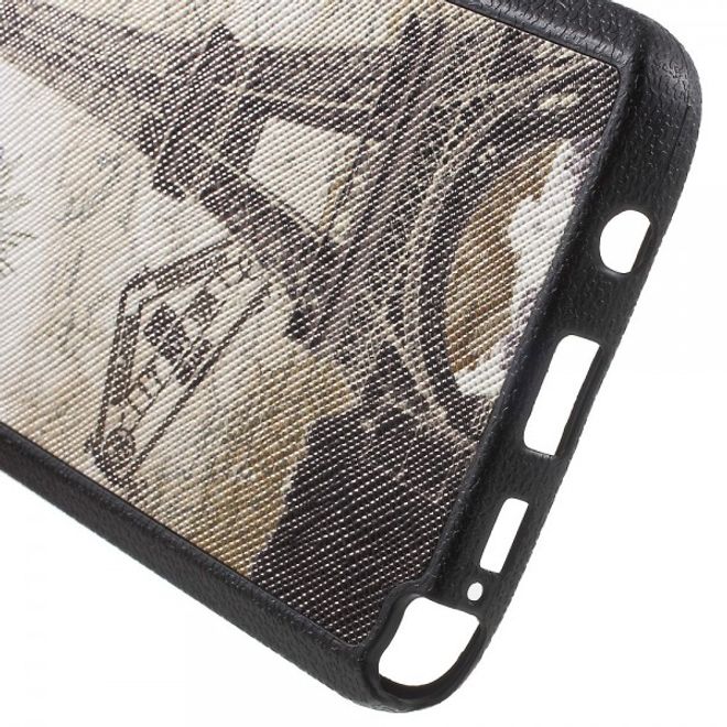 Samsung Galaxy Note 5 Elastisches Plastik Case mit Eiffelturm und Kartenmuster