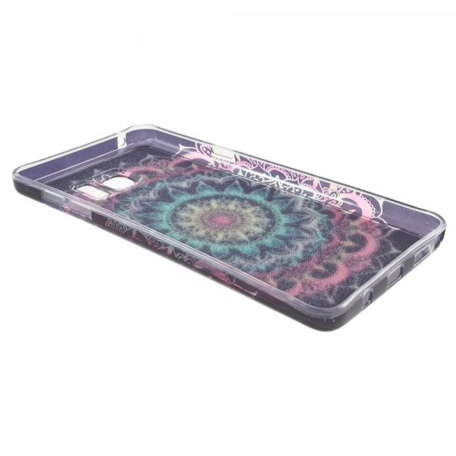 Samsung Galaxy Note 5 Elastisches, leicht glänzendes Plastik Case mit Mandala Blumen