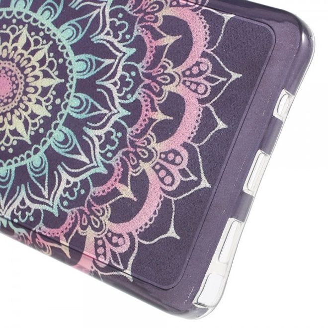 Samsung Galaxy Note 5 Elastisches, leicht glänzendes Plastik Case mit Mandala Blumen