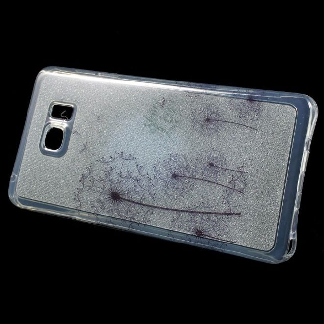 Samsung Galaxy Note 5 Elastisches, leicht glänzendes Plastik Case mit fliegendem Löwenzahn