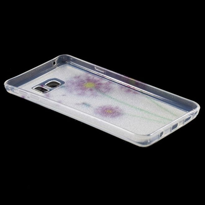 Samsung Galaxy Note 5 Elastisches, leicht glänzendes Plastik Case mit purpurnem Löwenzahn