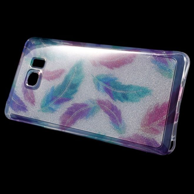 Samsung Galaxy Note 5 Elastisches, leicht glänzendes Plastik Case mit farbigen Federn