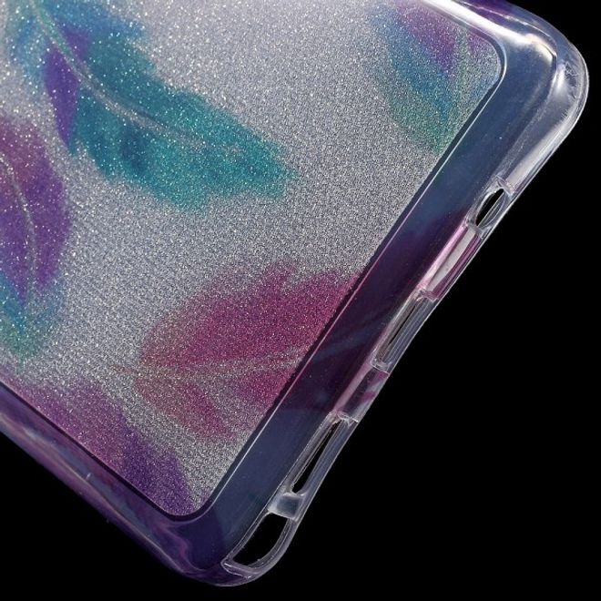Samsung Galaxy Note 5 Elastisches, leicht glänzendes Plastik Case mit farbigen Federn