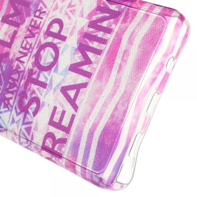 Samsung Galaxy Note 5 Elastisches, leicht glänzendes Plastik Case mit Schriftzug