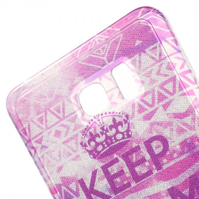 Samsung Galaxy Note 5 Elastisches, leicht glänzendes Plastik Case mit Schriftzug