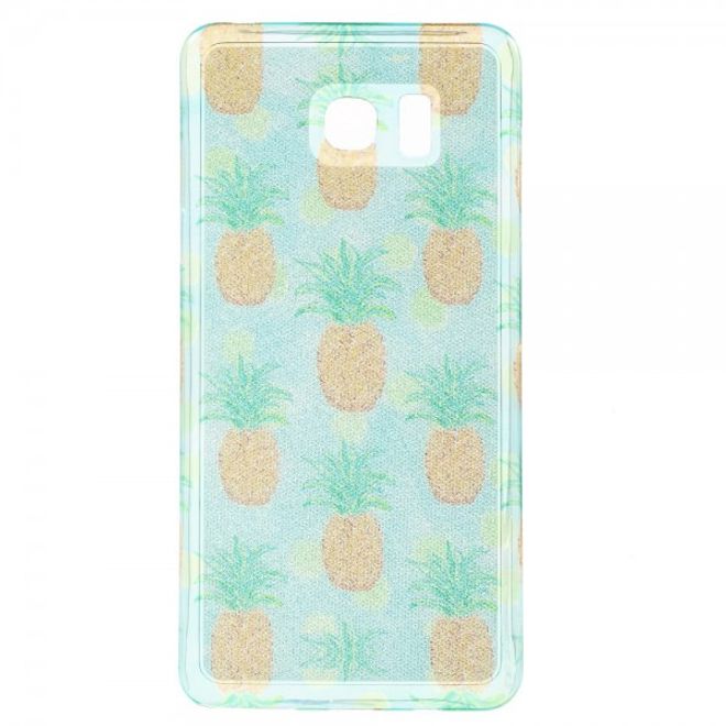 Samsung Galaxy Note 5 Elastisches, leicht glänzendes Plastik Case mit gelber Ananas