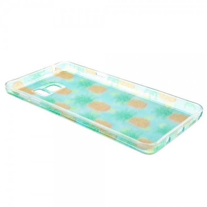 Samsung Galaxy Note 5 Elastisches, leicht glänzendes Plastik Case mit gelber Ananas