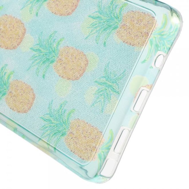 Samsung Galaxy Note 5 Elastisches, leicht glänzendes Plastik Case mit gelber Ananas