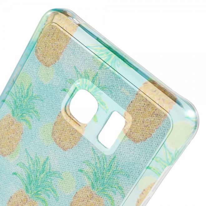 Samsung Galaxy Note 5 Elastisches, leicht glänzendes Plastik Case mit gelber Ananas