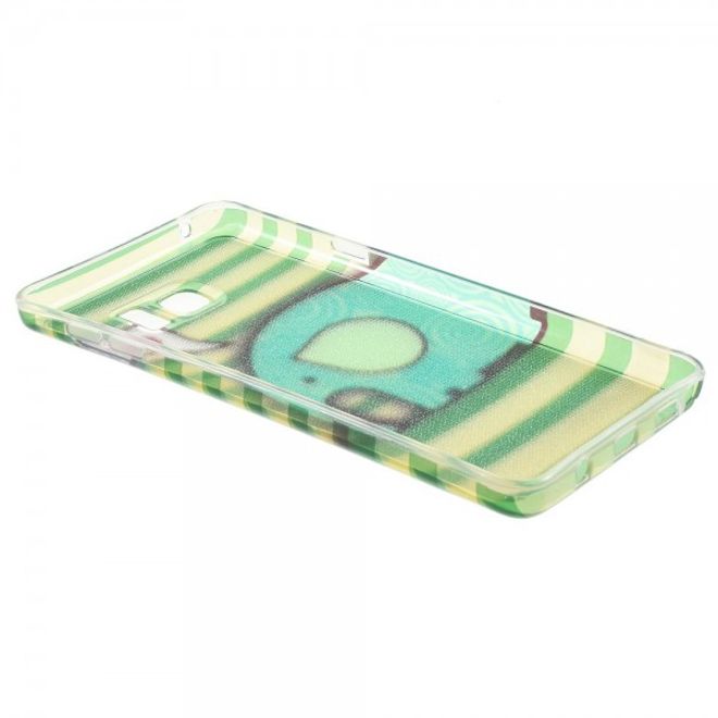 Samsung Galaxy Note 5 Elastisches, leicht glänzendes Plastik Case mit süssem Elefanten und Streifen