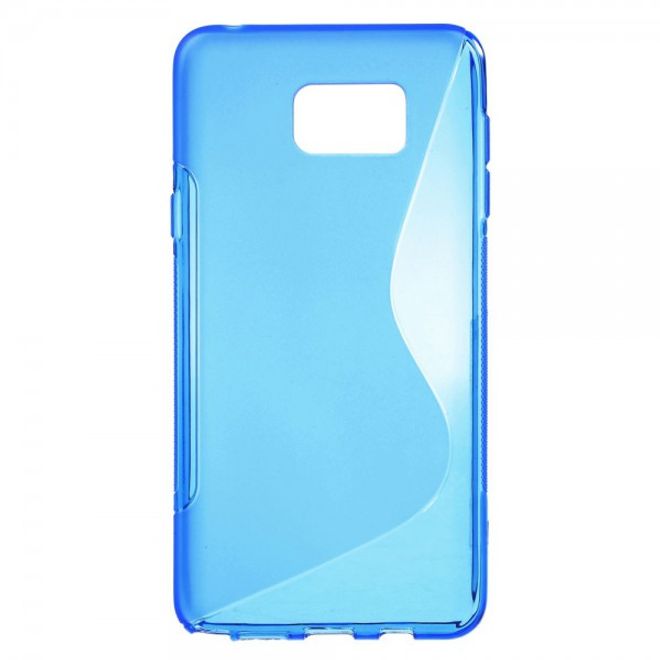 Samsung Galaxy Note 5 Elastisches Plastik Case S-Shape - blau