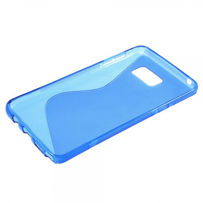 Samsung Galaxy Note 5 Elastisches Plastik Case S-Shape - blau