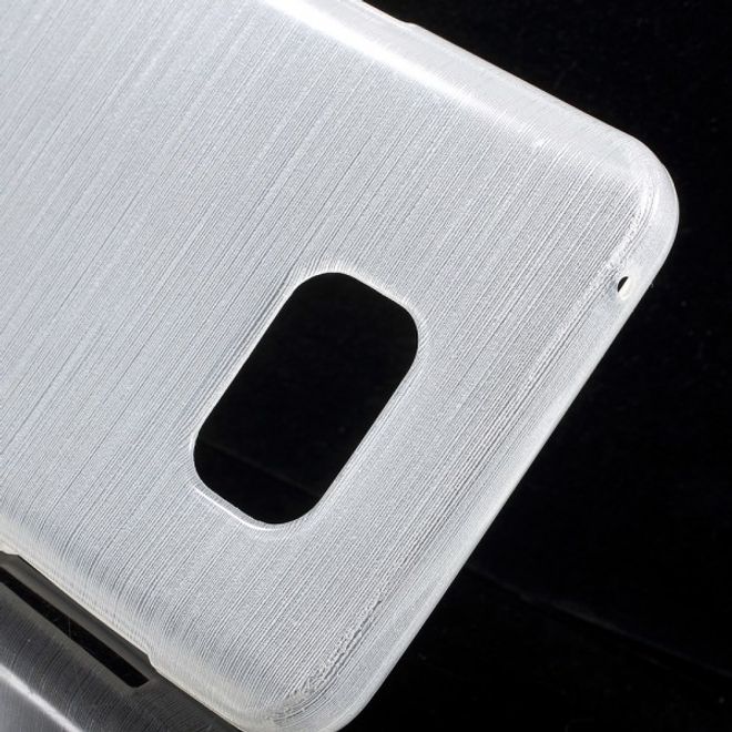Samsung Galaxy Note 5 Elastisches, leicht glänzendes und gebürstetes Plastik Case - weiss
