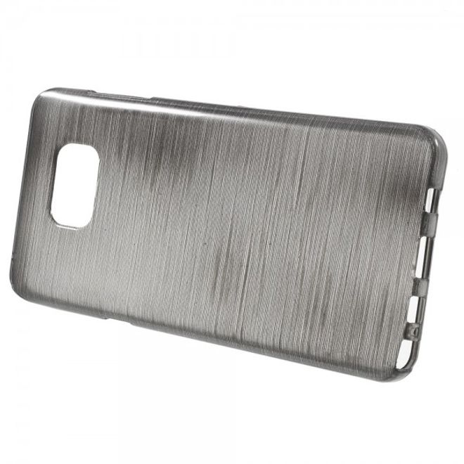 Samsung Galaxy Note 5 Elastisches, leicht glänzendes und gebürstetes Plastik Case - grau