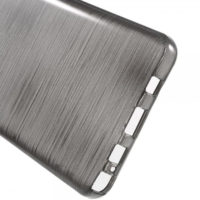 Samsung Galaxy Note 5 Elastisches, leicht glänzendes und gebürstetes Plastik Case - grau