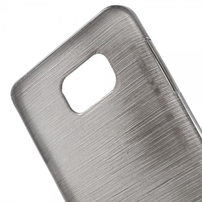 Samsung Galaxy Note 5 Elastisches, leicht glänzendes und gebürstetes Plastik Case - grau