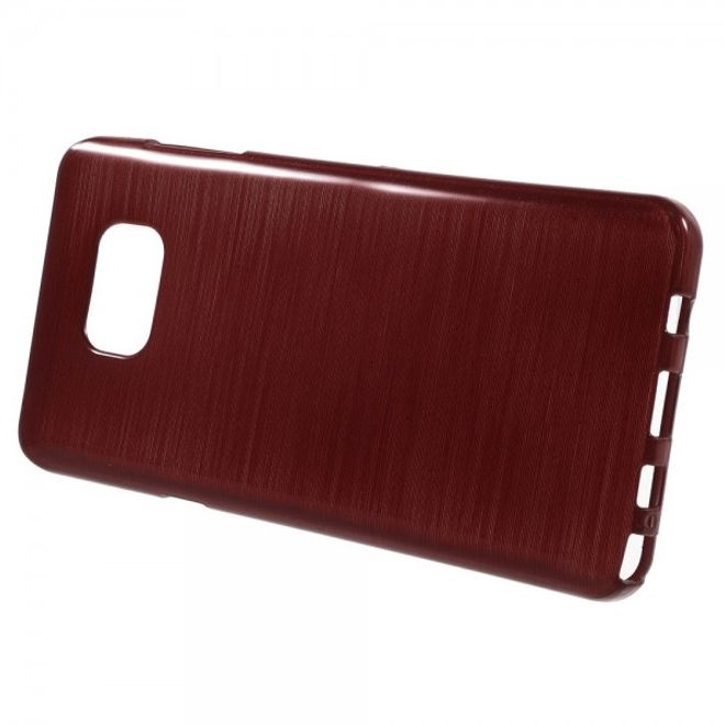 Samsung Galaxy Note 5 Elastisches, leicht glänzendes und gebürstetes Plastik Case - rot