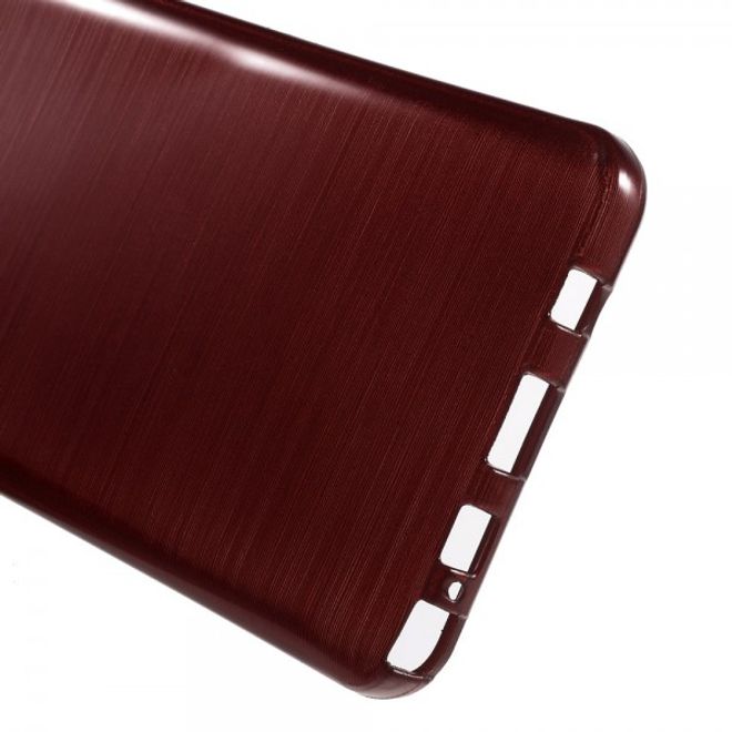 Samsung Galaxy Note 5 Elastisches, leicht glänzendes und gebürstetes Plastik Case - rot