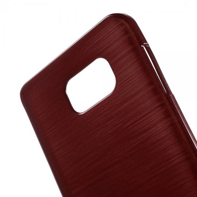 Samsung Galaxy Note 5 Elastisches, leicht glänzendes und gebürstetes Plastik Case - rot